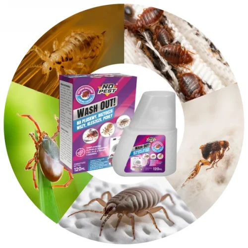 Prací prostředek na roztoče, vajíčka štěnic, vši, blechy, klíšťata Wash Out! 120ml
