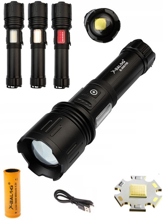 Nabíjecí LED svítilna X-BALOG L115 XHP360 – powerbanka, boční světlo