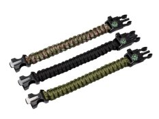 Paracord náramek 5v1 BSH Adventure BR-003 – kompas, křesadlo, píšťalka