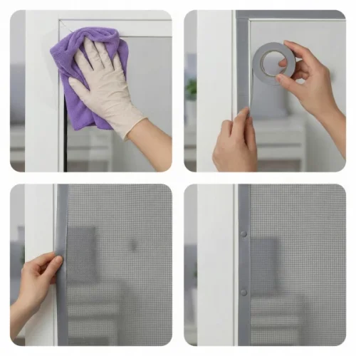 Magnetická moskytiéra na balkonové dveře, samouzavírací, antracitová, 100x220 cm, Silent Screen No Pest®