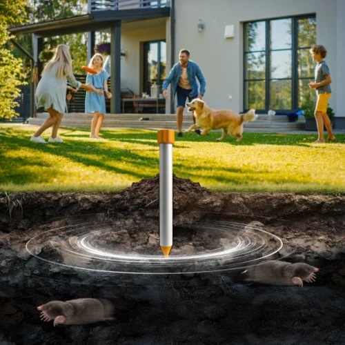 Vibrační odpuzovač krtků a hrabošů Seismic Shock – 1500 m²