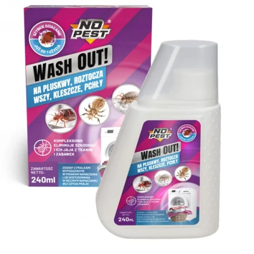 Prací prostředek na roztoče, vajíčka štěnic, vši, blechy, klíšťata Wash Out! 240ml