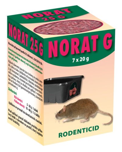 Norat 25 G 140 g – granule k hubení hlodavců | silná nástraha na myši a potkany