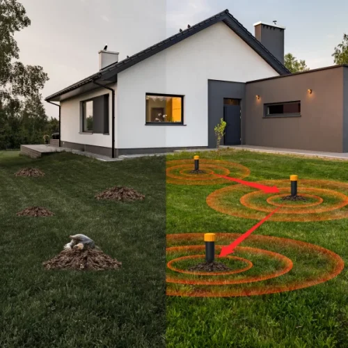 Ultrazvukový odpuzovač krtků a hrabošů Sonic Shock – 800 m²
