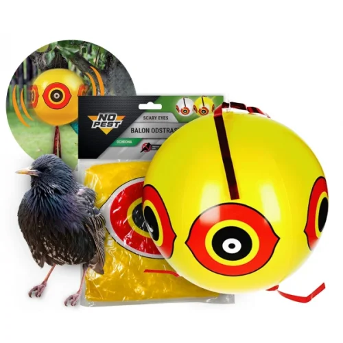 Odpuzovací balón proti ptákům Scary Eyes No Pest – žlutý