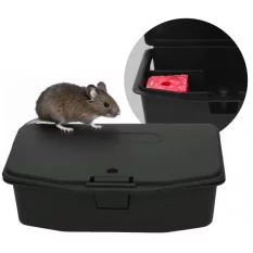 Deratizační stanice myší. Krmítko pro malé hlodavce, 12,5 cm.