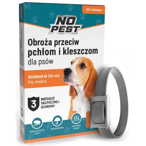 Obojek proti klíšťatům a blechám pro středně velké psy 50cm