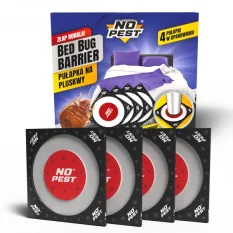 Lepové pasti na štěnice No Pest Bed Bug Barrier – pod nohy postele, 4 ks