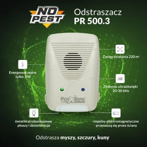 Ultrazvukový plašič proti myším, krysám a hlodavcům pro domácnost. 500.3