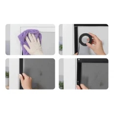 Moskytiéra na balkonové dveře, magnetická, samouzavírací, černá, 100x220 cm, Silent Screen No Pest